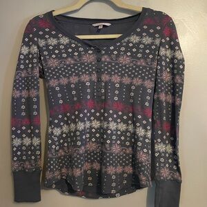 victoria’s secret christmas pattern y2k long sleeve